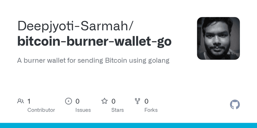 Bitcoin Burner Wallet (Go)